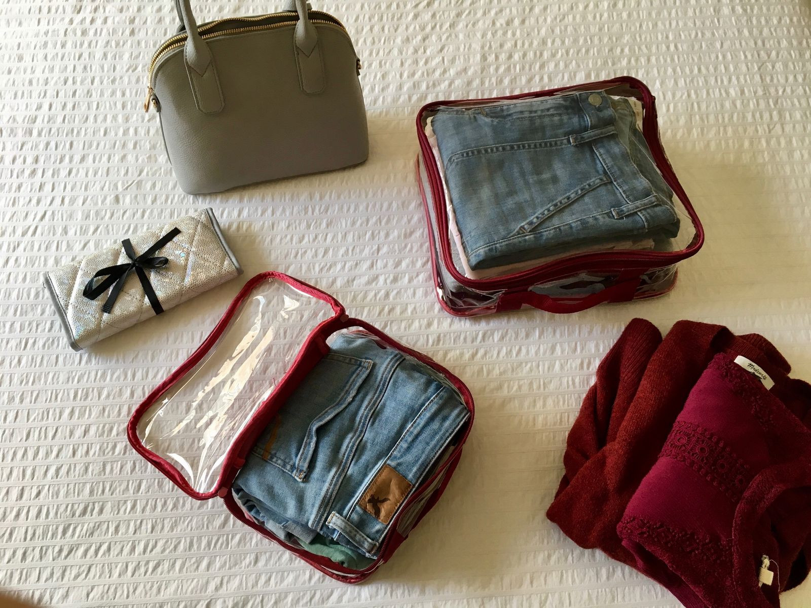 Combination of folded and rolled jeans