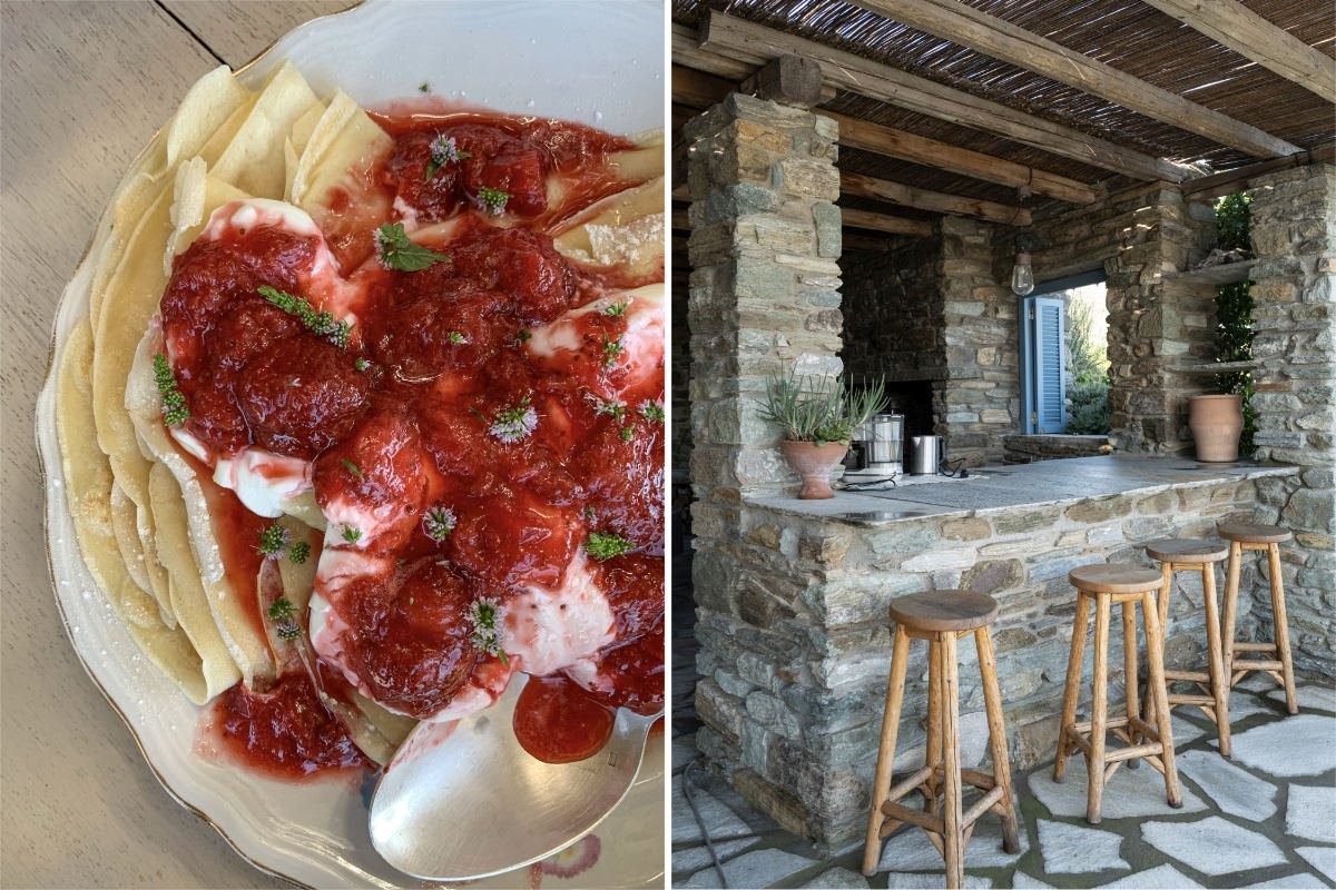 Food at Mèlisses, Andros Island Greece