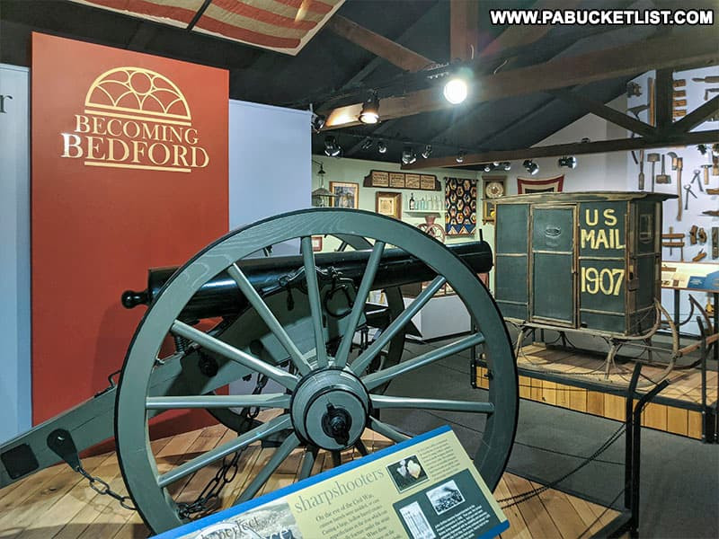 Artifacts on display at the Fort Bedford Museum