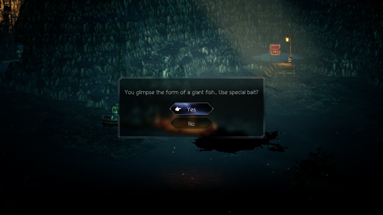 Acquiring the Special Bait from the Elderly Fishing Enthusiast in Octopath Traveler 2