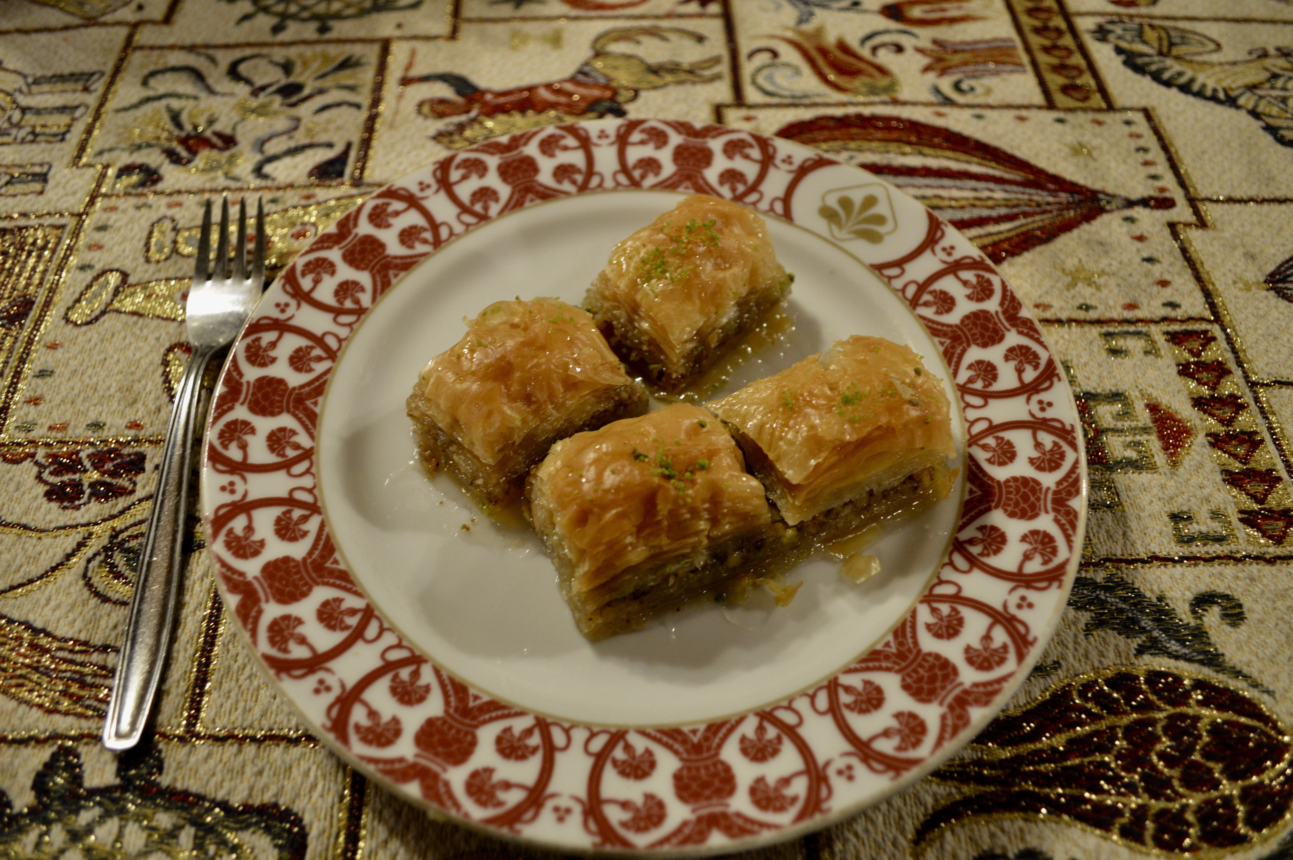 Delicious Turkish baklava with nuts and honey