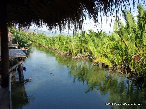 Picturesque Kampot River scene