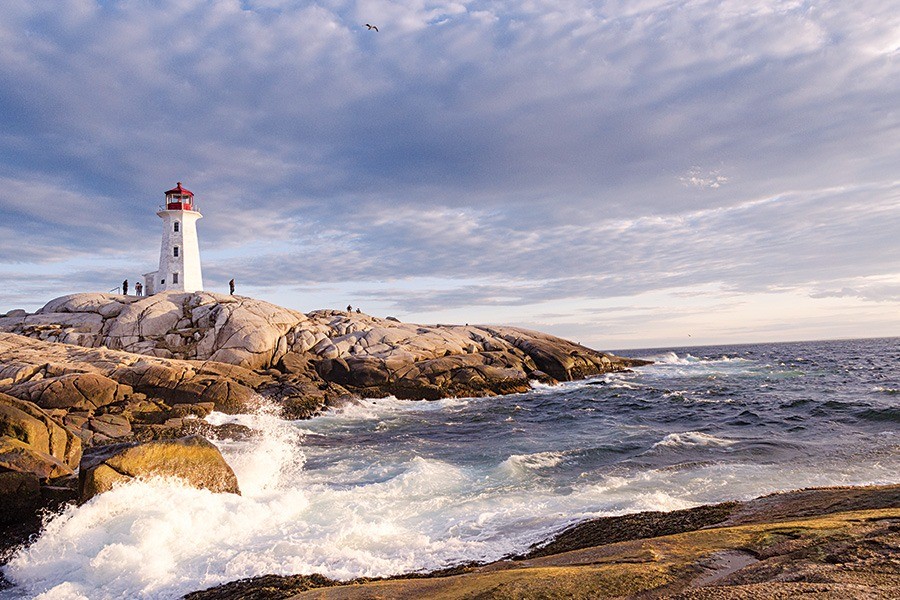 Peggy's Cove Lighthouse overlooking the Atlantic Ocean