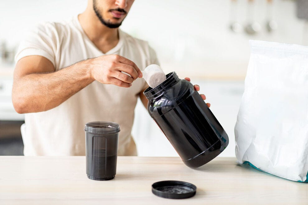 Individual protein powder servings packed for travel
