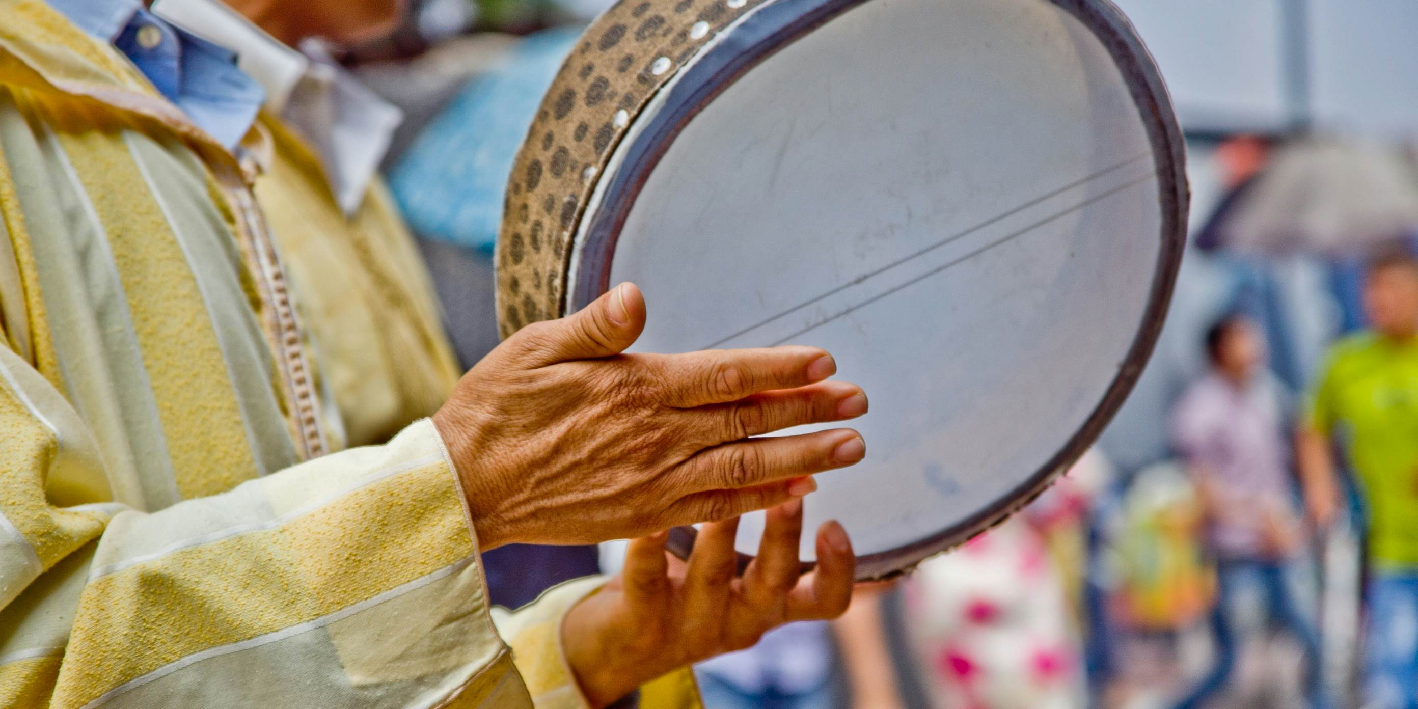 Musician in Agadir with tambourine