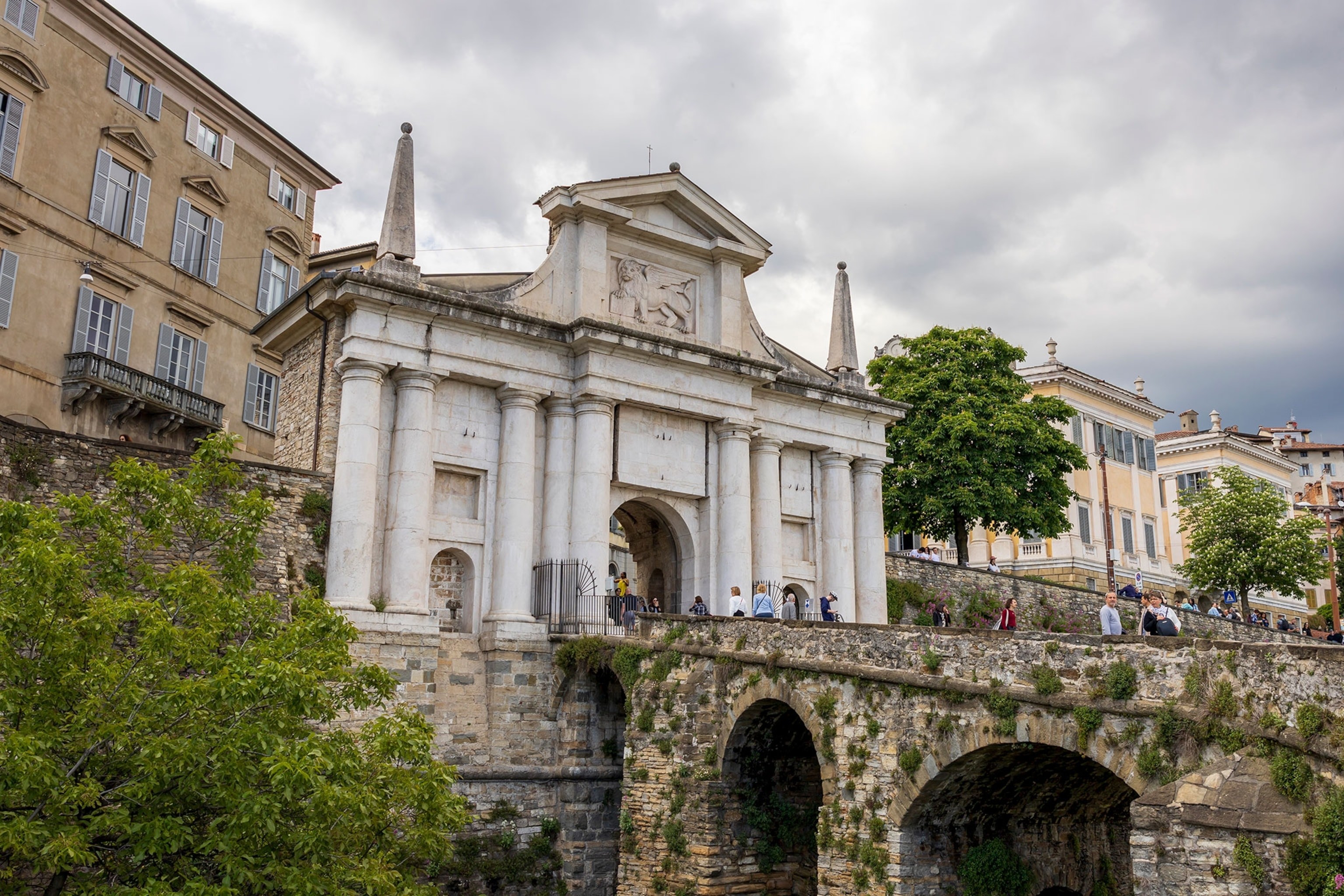 Bergamo's Venetian Walls offer panoramic views of the surrounding valleys.