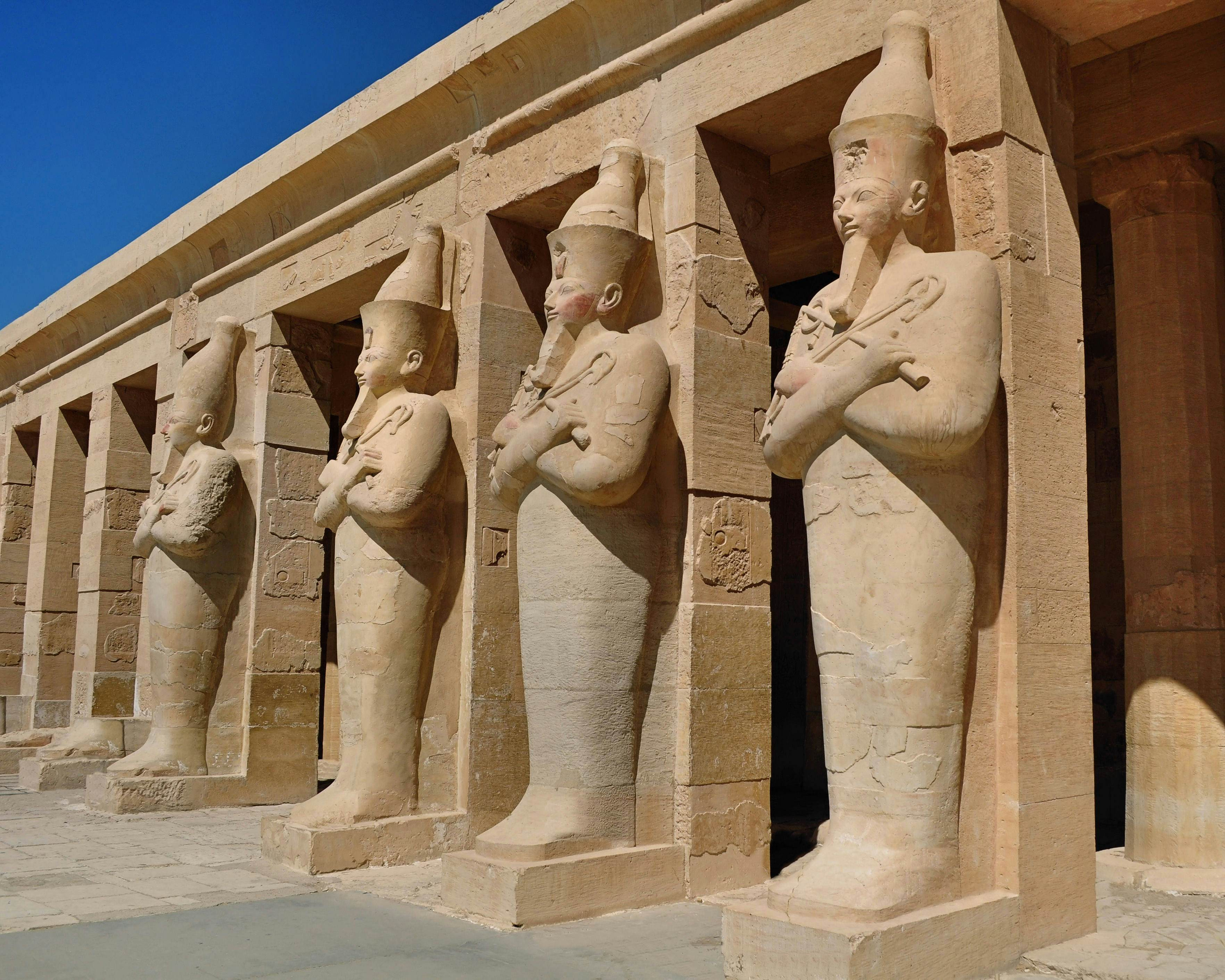 Security personnel standing guard near the Pyramids of Giza, Egypt