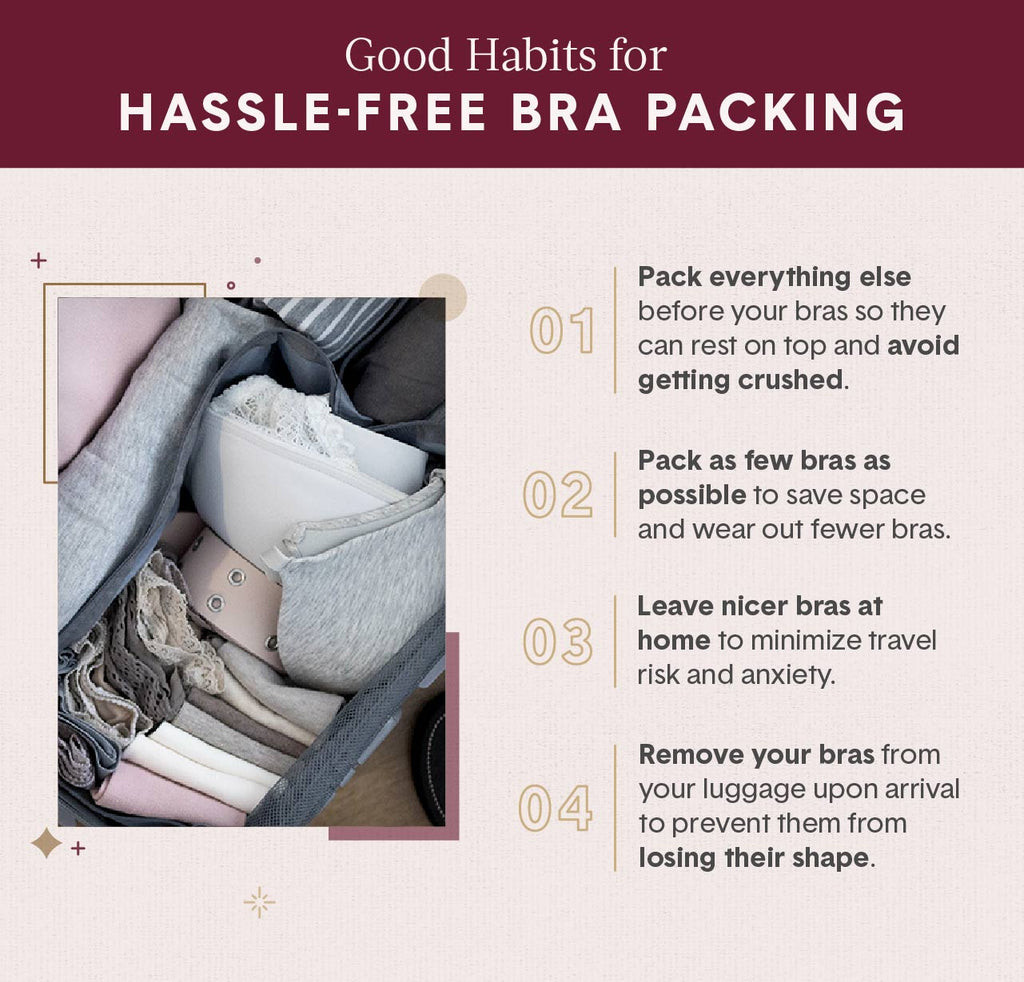 Image of packing cube filled with bras and clothes