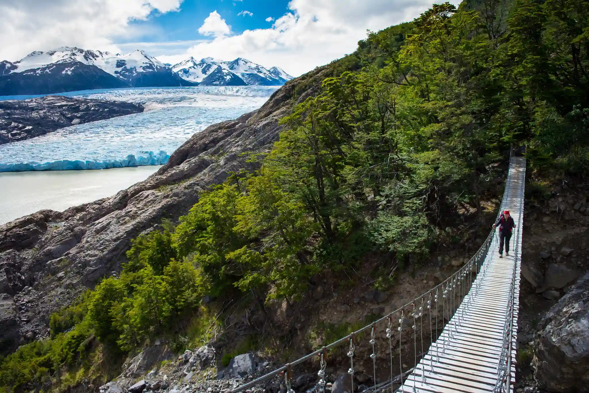 Grey Lake - Hanging Bridge in Patagonia