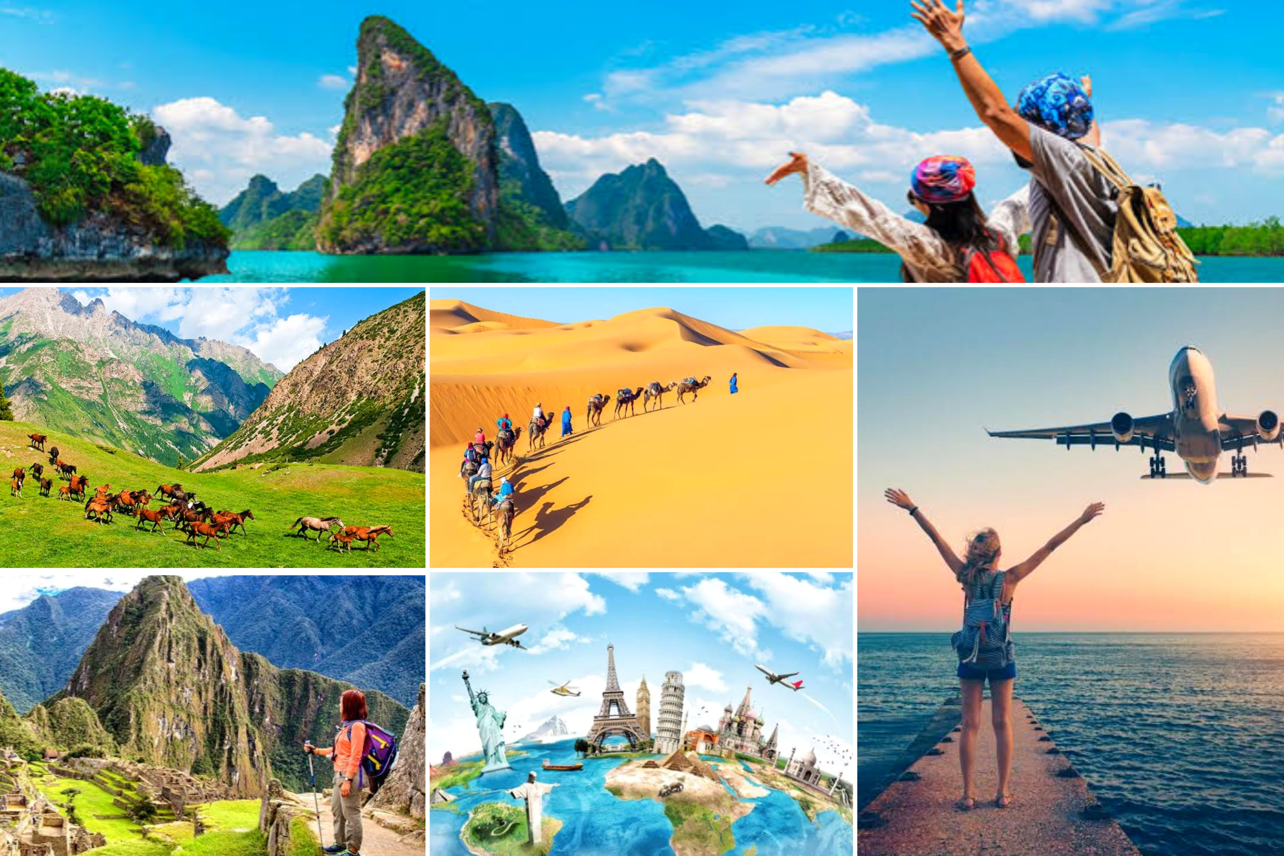 Tourism visualized showing various aspects like destination, hospitality, transportation, attractions, and more