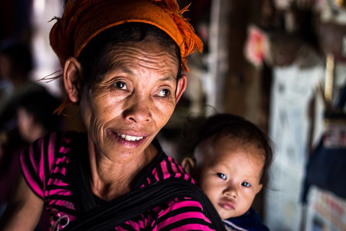 One of the two grandmothers in Ha Giang, showing the respect for elders and the importance of family in Vietnamese culture.