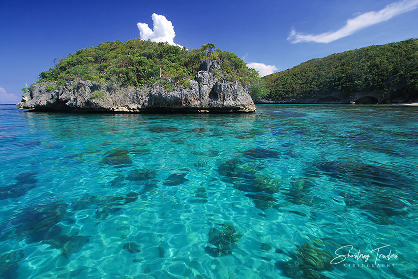 Crystal-clear waters and rock formations at Halea Nature Park, Ticao