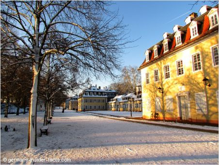 Wilhelmsbad in winter, offering a scenic view of the spa complex