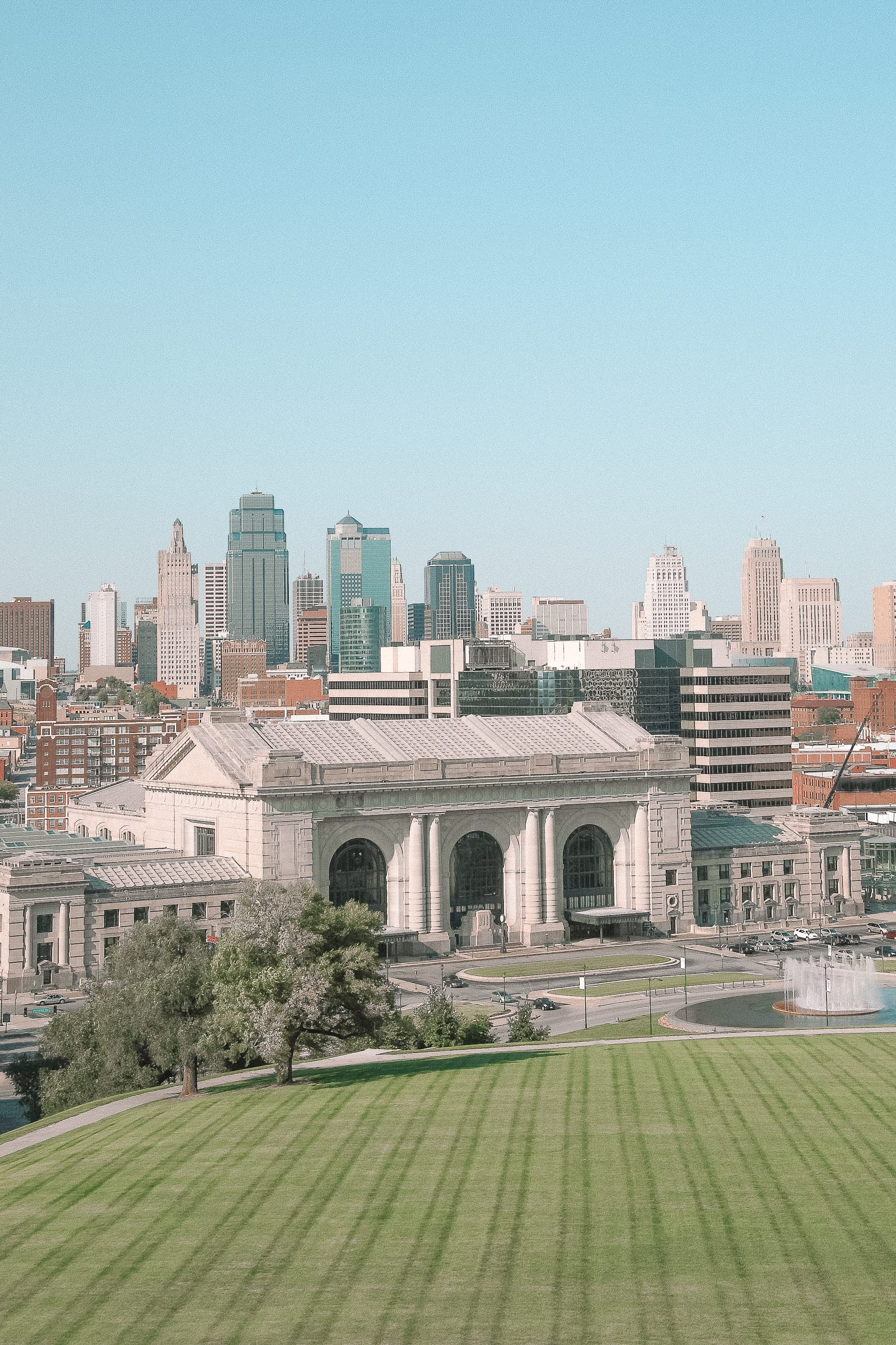 A view of the Kansas City skyline, highlighting its urban landscape