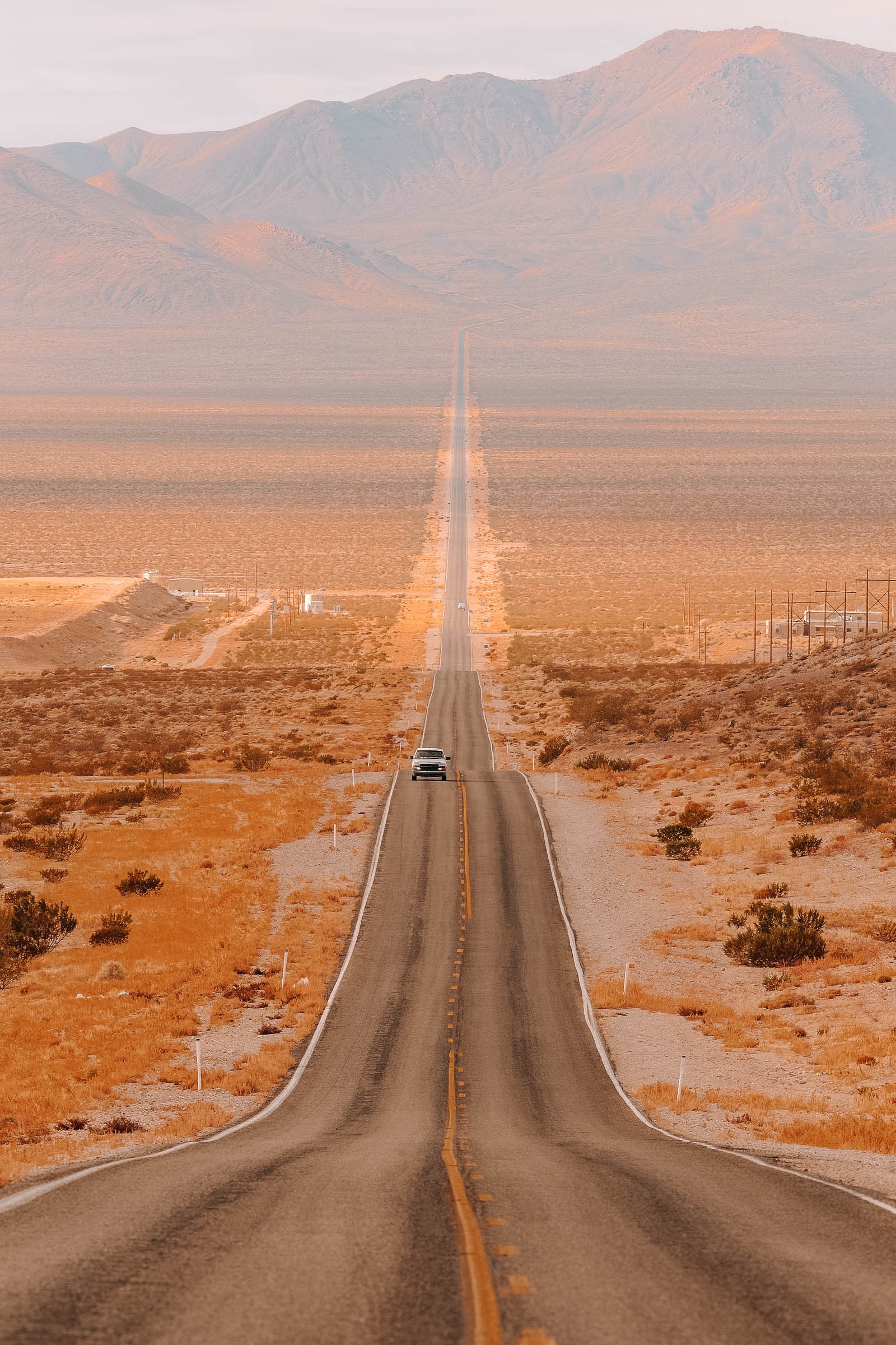 Landscape of Death Valley National Park with mountains