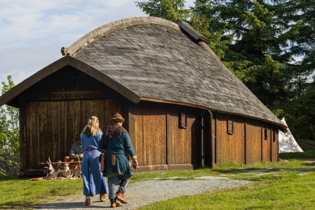 Reconstructed Viking farm on Bukkøy Island, Haugesund Norway