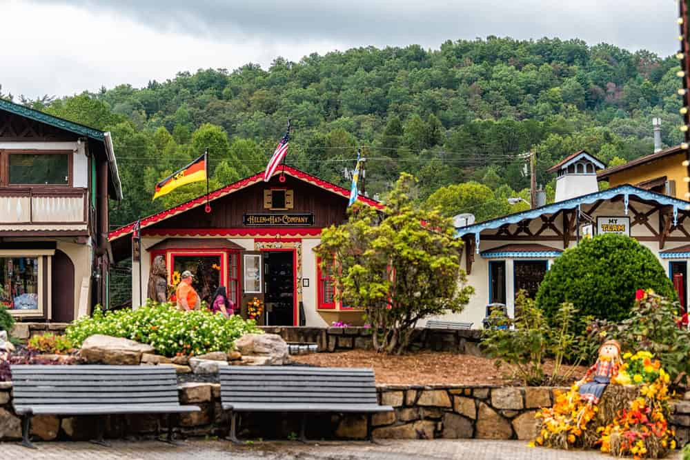 Shops in Helen, Georgia with Alpine Architecture