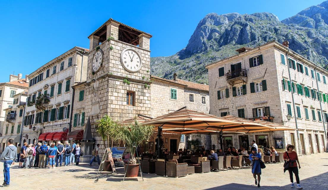 Hotels in the coastal city of Kotor offer ocean views.