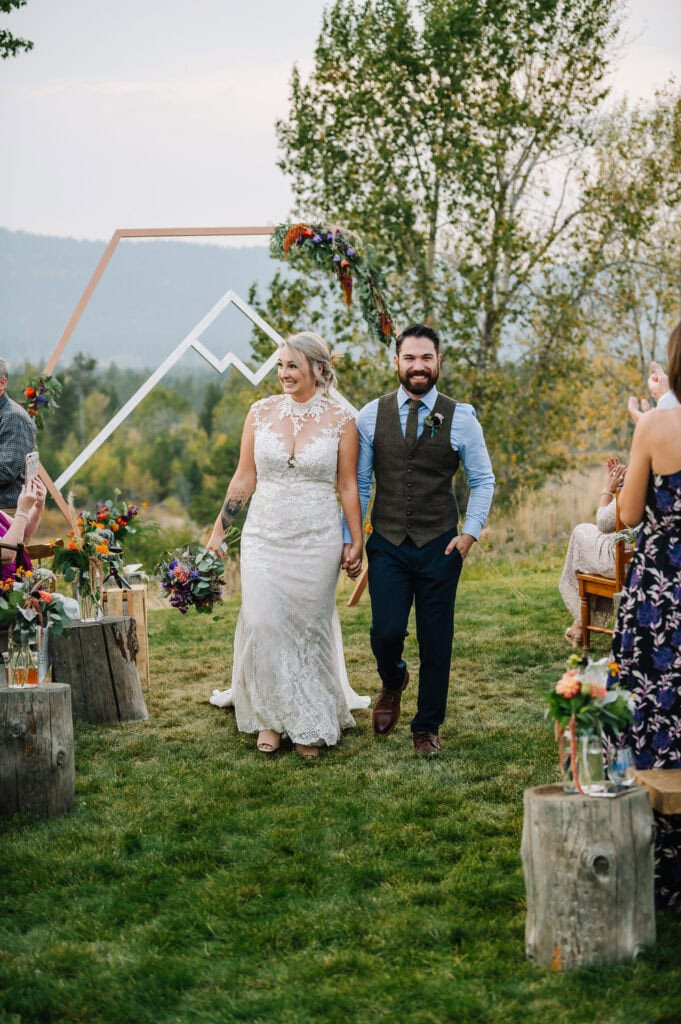 Intimate wedding at No Business Lodge, McCall, Idaho.