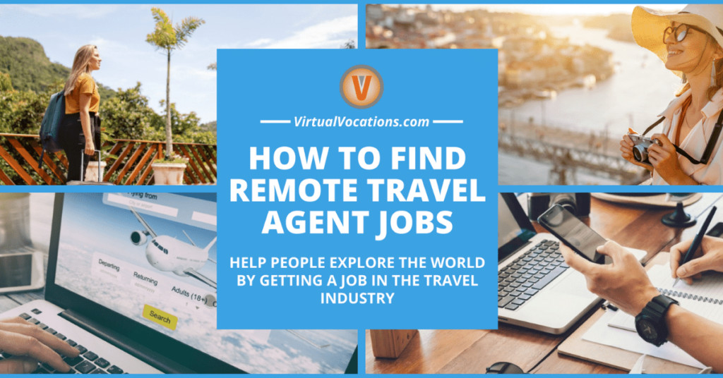 Remote work setup with laptop, travel brochures, and a map, symbolizing the flexibility of remote travel agent jobs