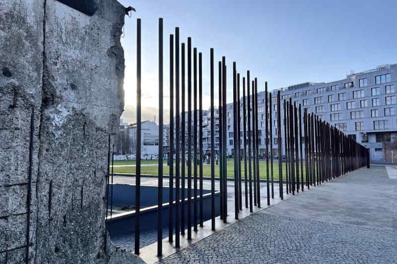 The Berlin Wall Memorial, showcasing the stark presence of the wall
