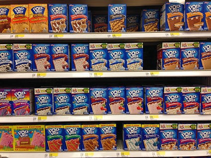 Assortment of strawberry pop tarts