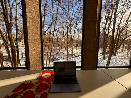 Writing from inside my hometown public library