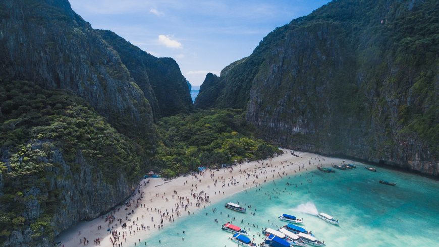 Maya Bay in Thailand, a location impacted by overtourism