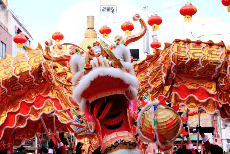 The colorful Nankinmachi Lantern Festival in Kobe, Japan
