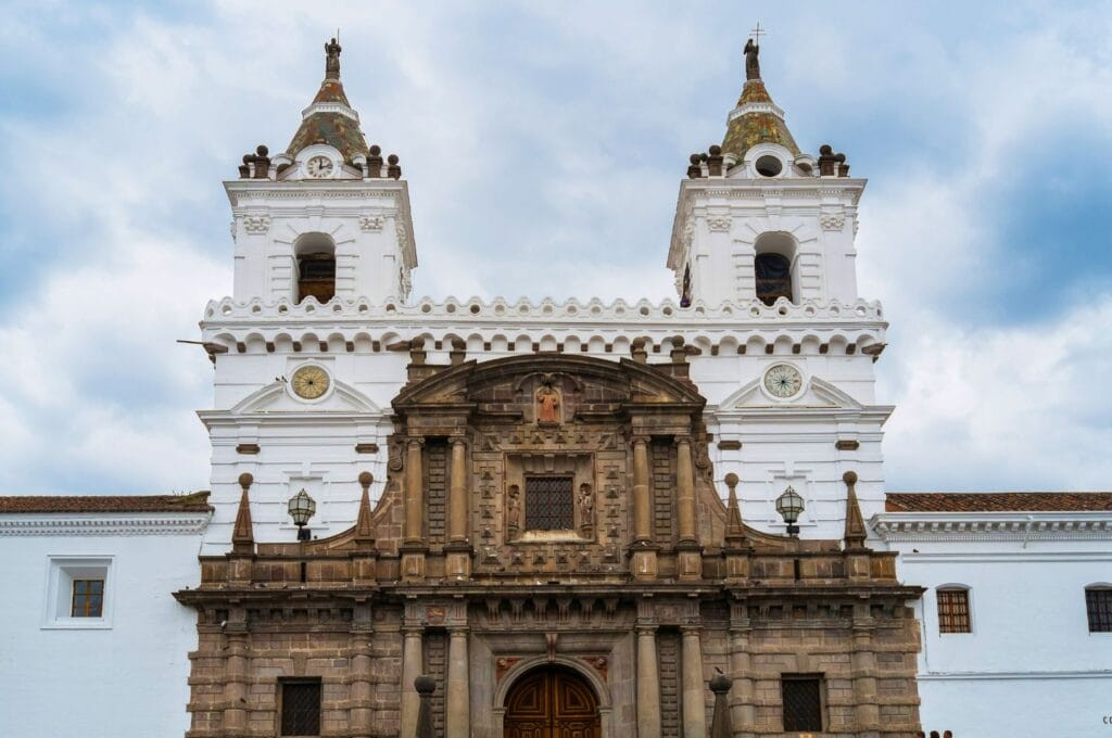 San Francisco Church and Convent in Quito, Ecuador, displaying its unique architectural styles and historical significance for Quito tourism