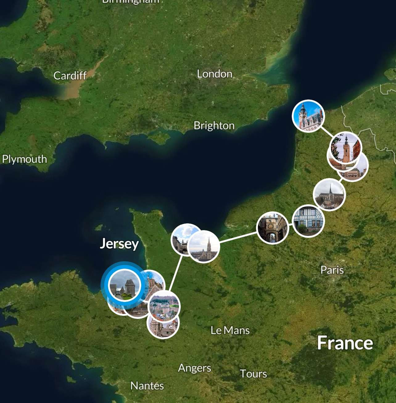 Map of Northern France Tourism Itinerary