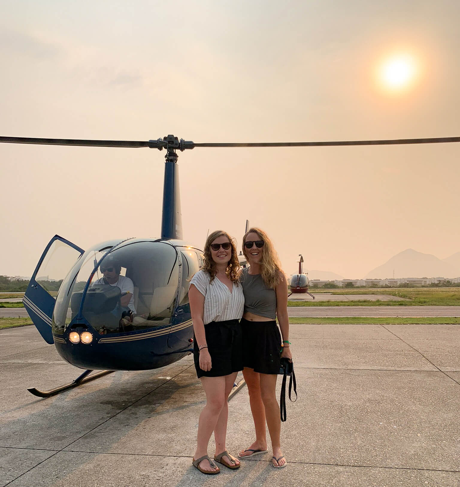Helicopter over Rio beaches