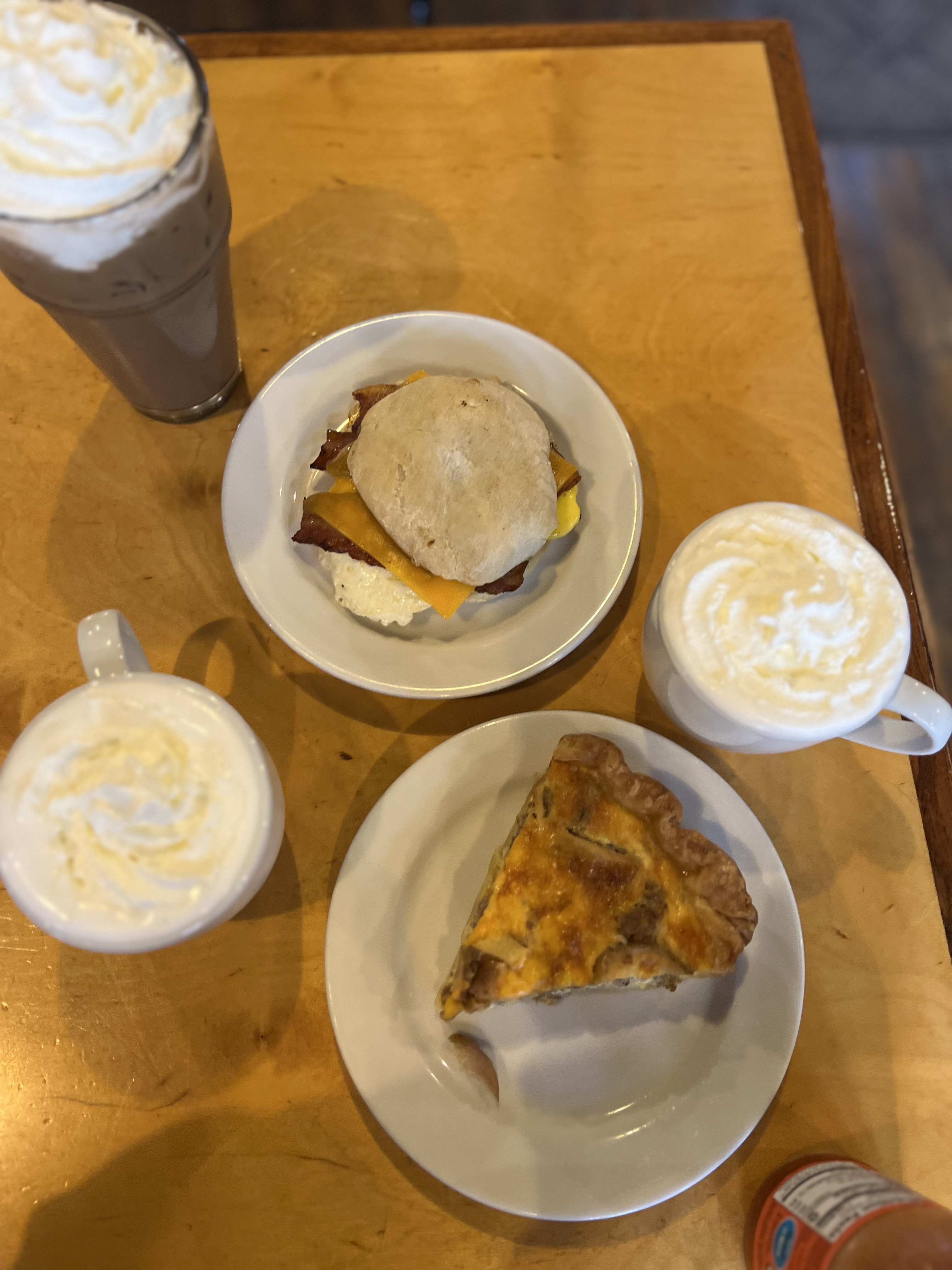 Various Breakfast Items and Coffees at Beanhive Coffeehouse Galesburg