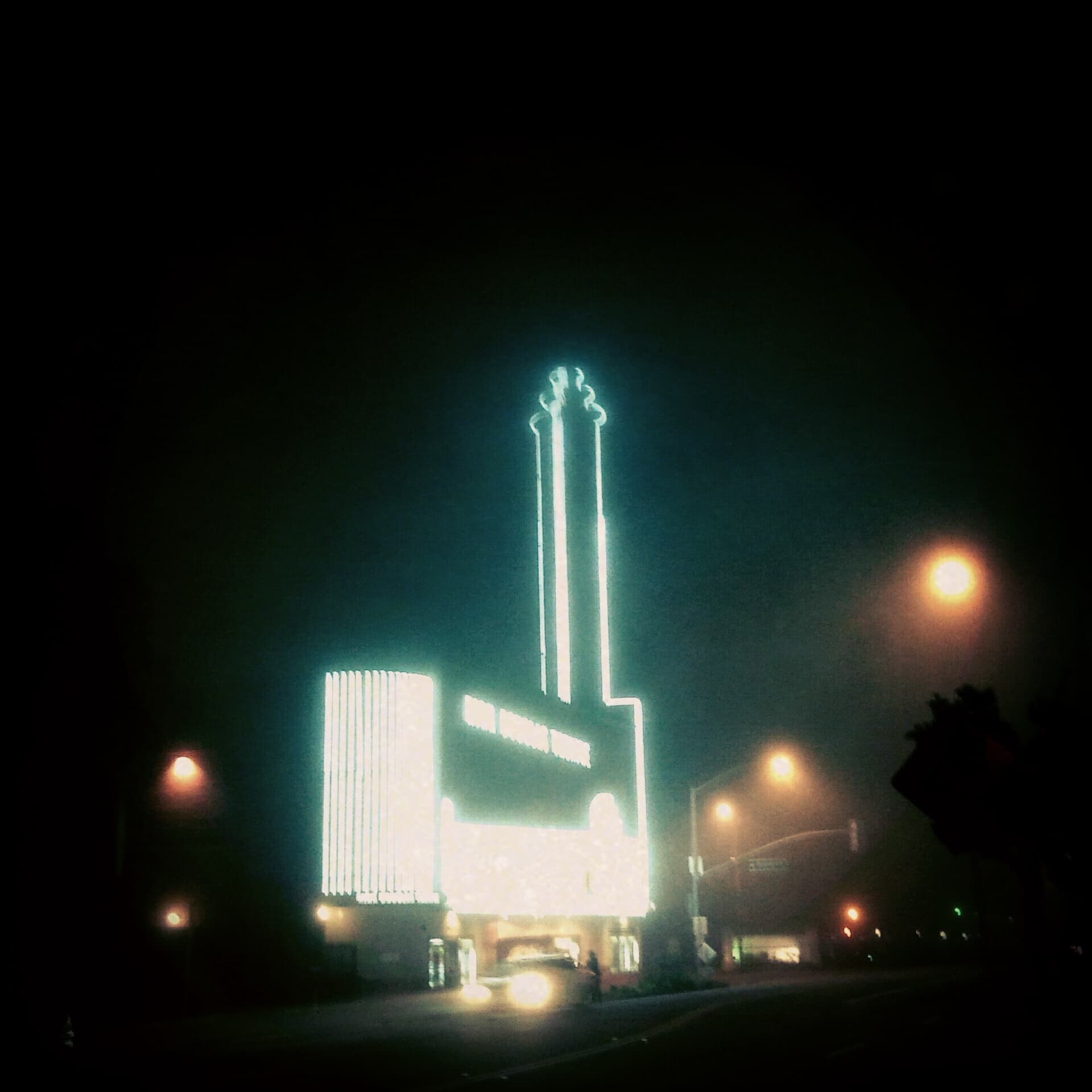 Foggy Culver City, with Culver Theater in background
