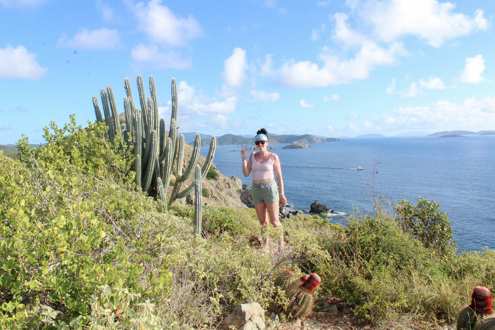 Smiling for a picture at the end of the Ram Head Trail St. John USVI.
