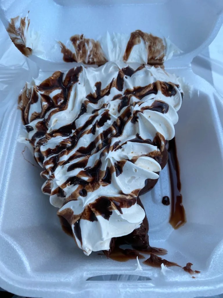 View of a pie from the Thunderbird Lodge, a delightful food stop on a Spring Break road trip that almost led to missing Bryce Canyon in 2021