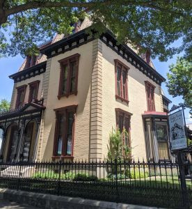 Exterior shot of the Reitz Home Museum, highlighting its French Second Empire architecture