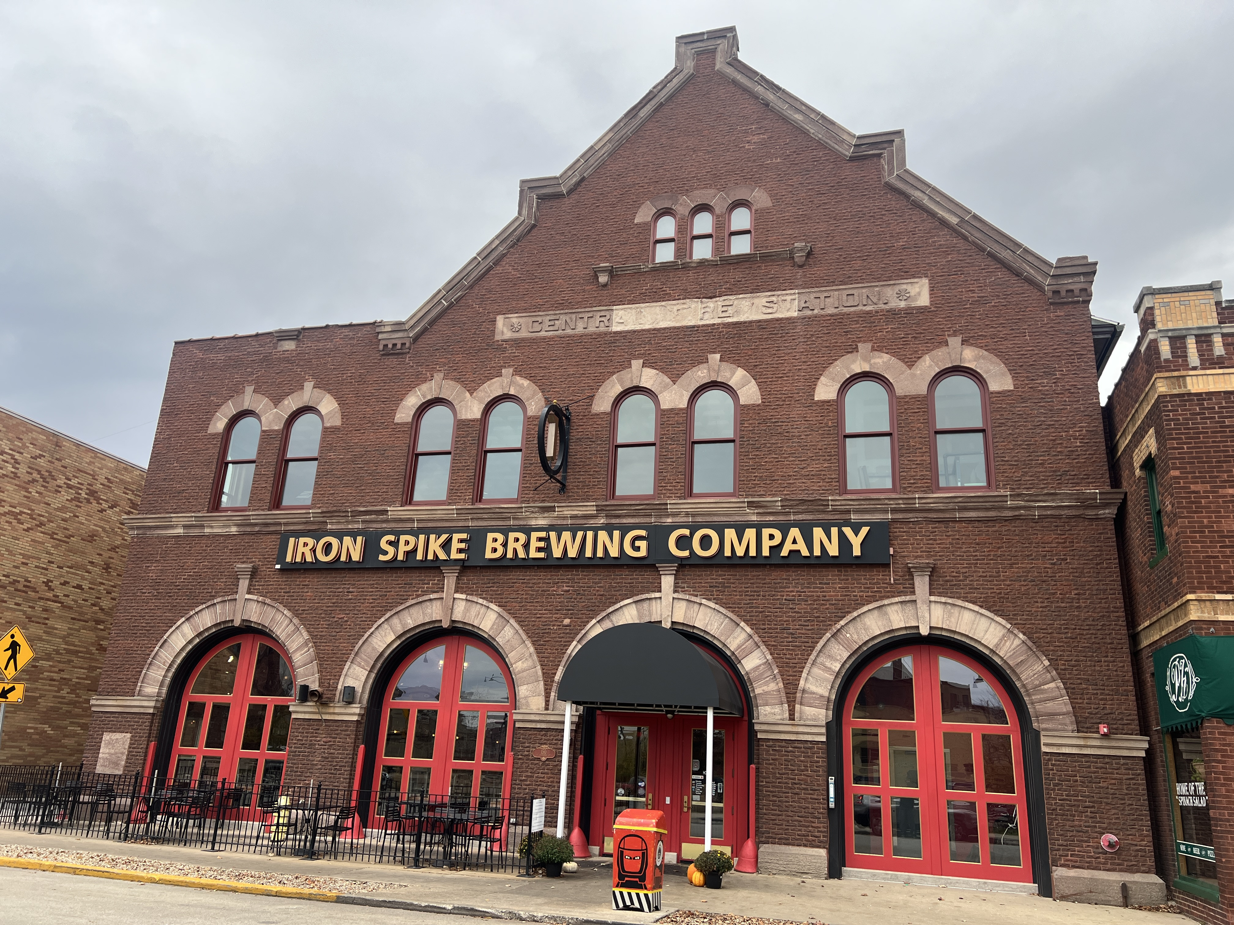 Iron Spike Brewing Exterior in Galesburg Former Firehouse