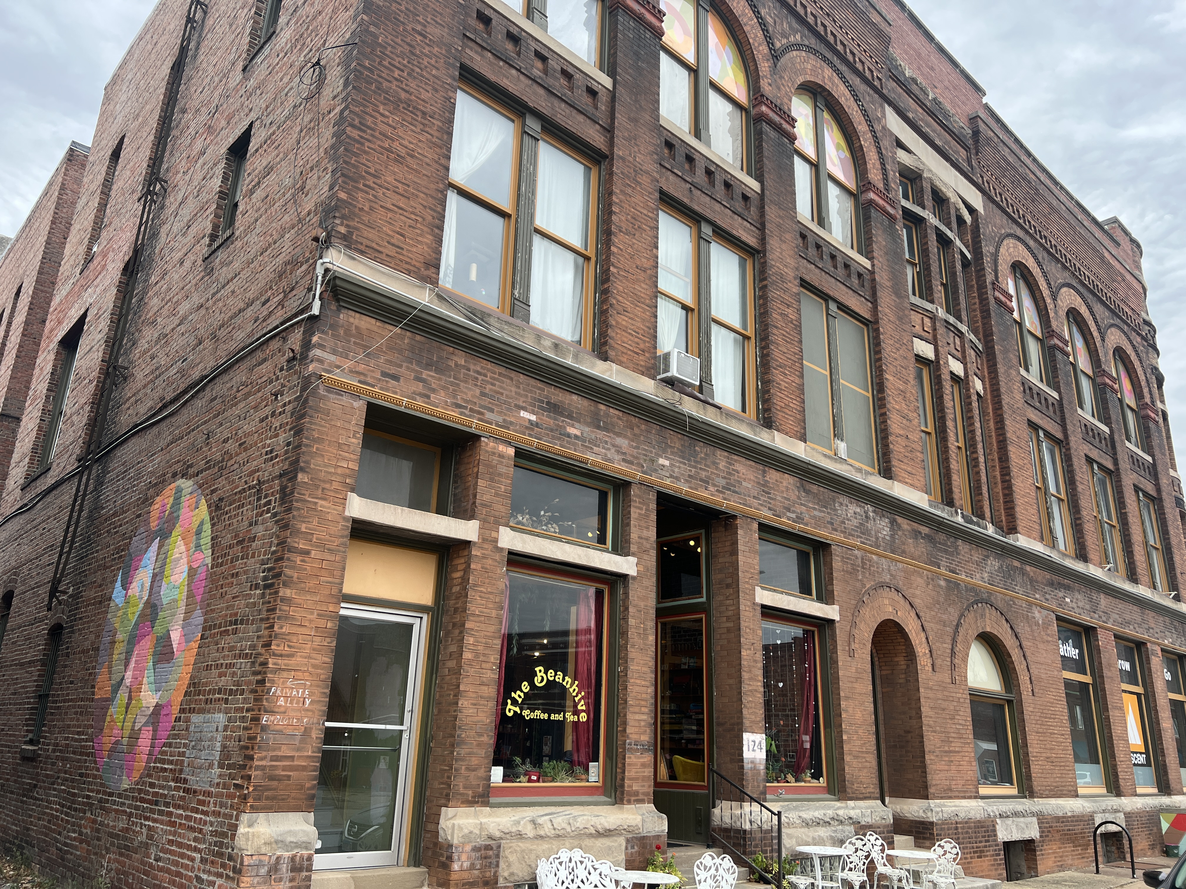 The Beanhive Coffeehouse Exterior in Downtown Galesburg