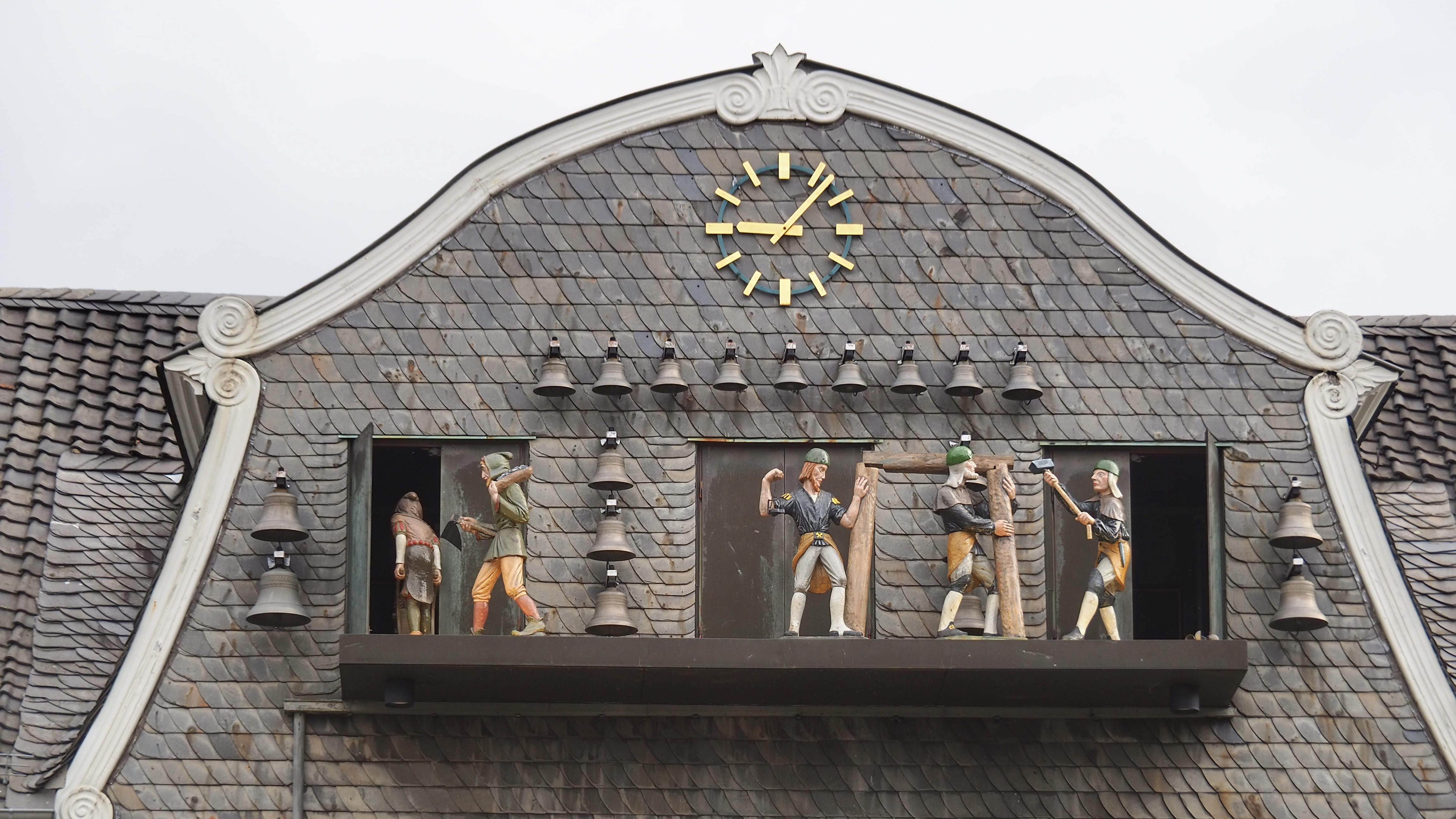 The Glockenspiel in Goslar, a unique clock that pays homage to the town's mining history.