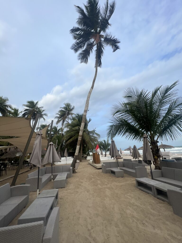 Scenic view of Assinie-Mafia beach with clear water and white sand