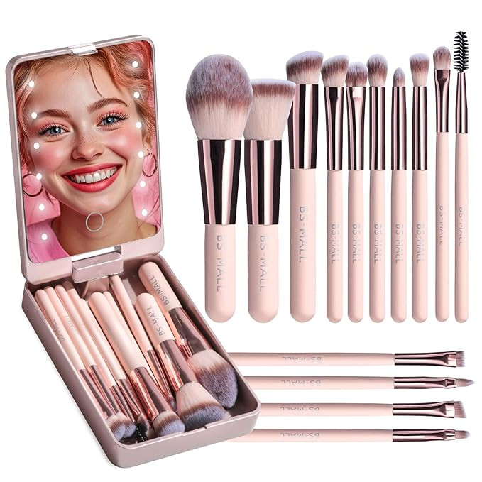 Travel brush + mirror set from Amazon