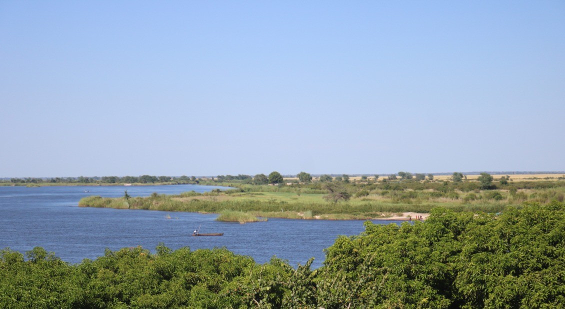Today, the Zambezi River is surrounded by marshlands that are almost completely dry, showing the impact of drought