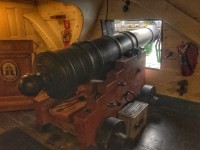 Interior view of the USS Constitution, highlighting its historical design and naval architecture.