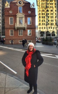Marker indicating the site of the Boston Massacre in front of the Old State House in Boston.