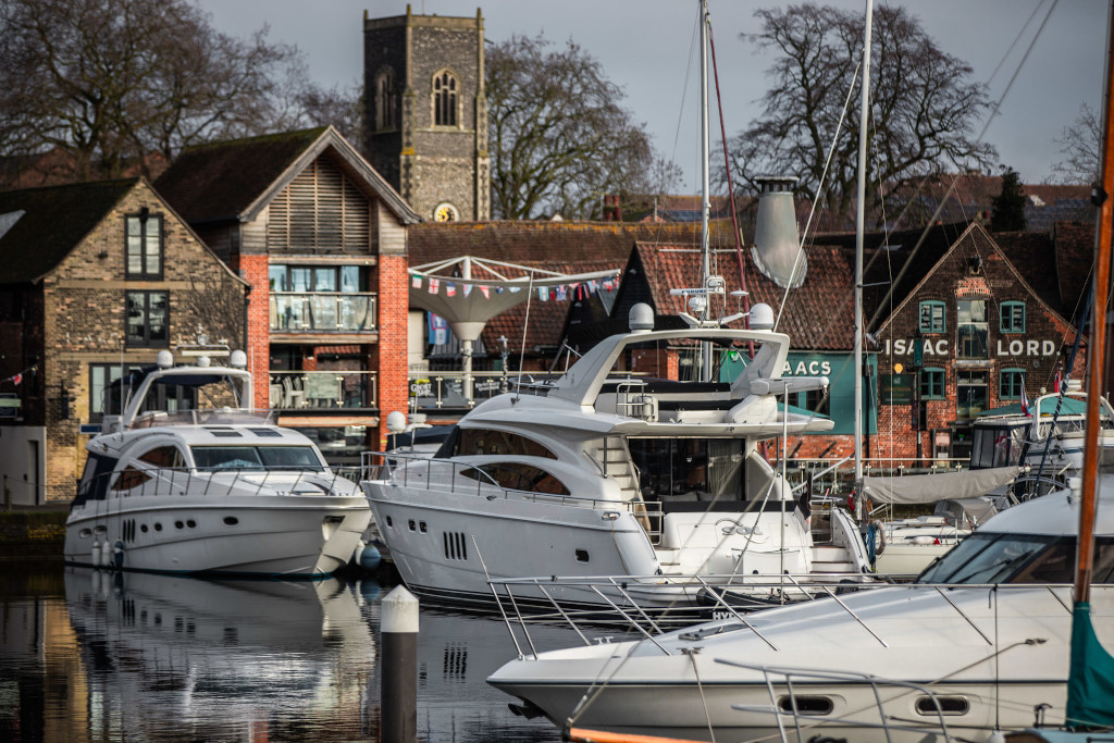 Boats at Ipswich waterfront