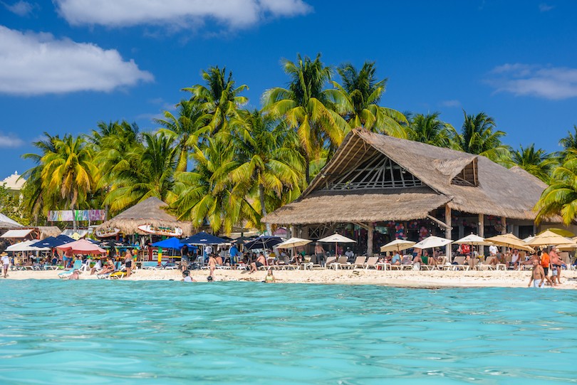 Isla Mujeres Surrounded by the Blue Waters of the Caribbean Sea