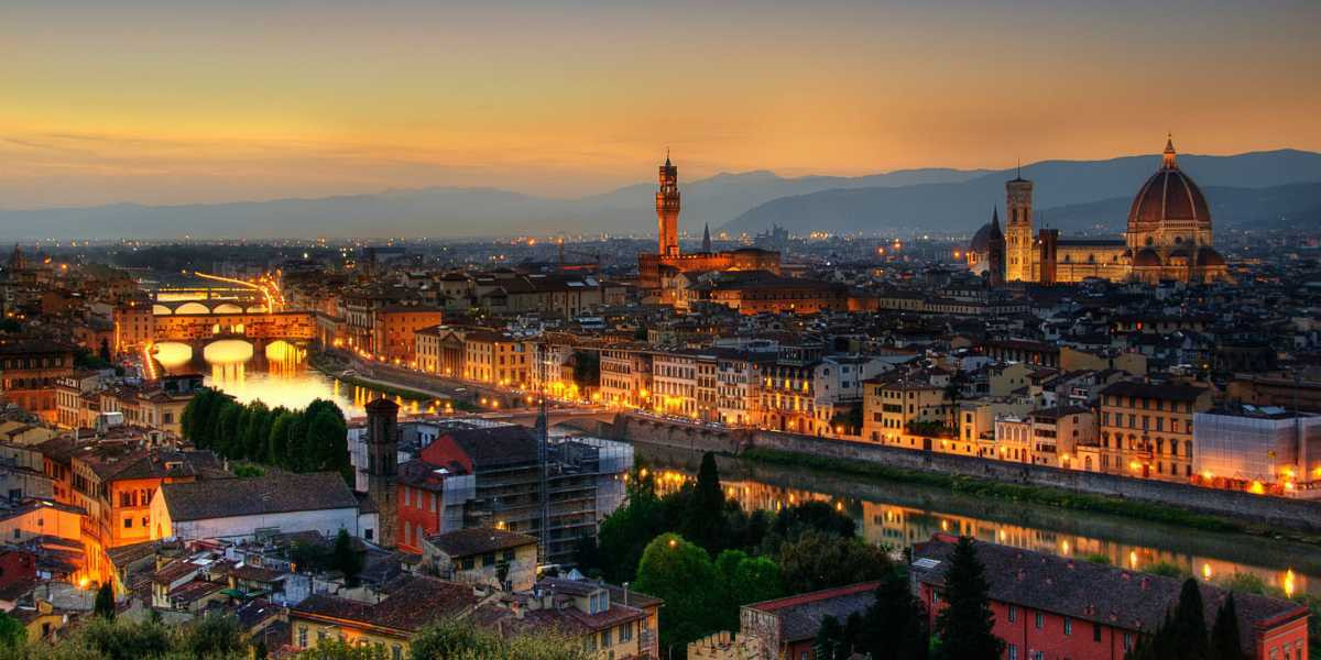 Italy gondolas and ancient ruins