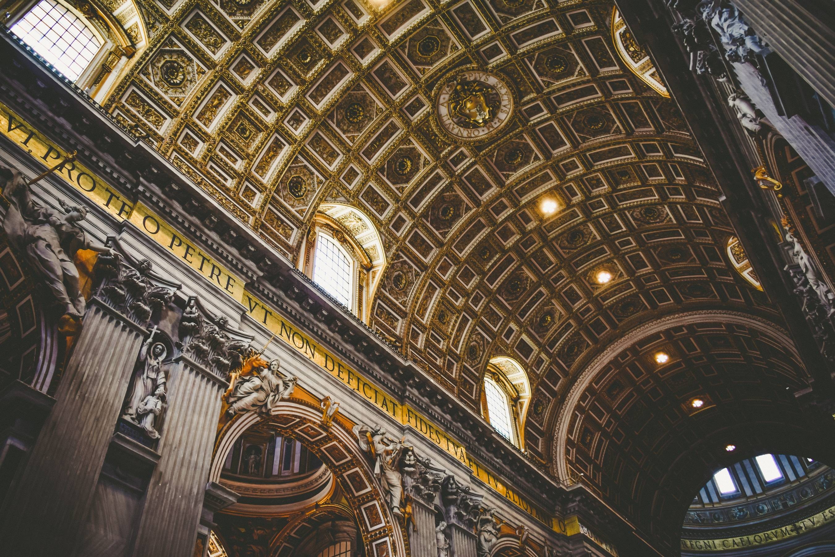 St Peter's Basilica, a major attraction in Vatican City, viewed from afar