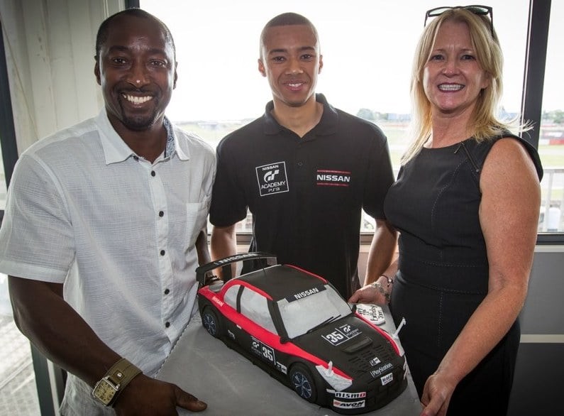 Jann Mardenborough with his parents